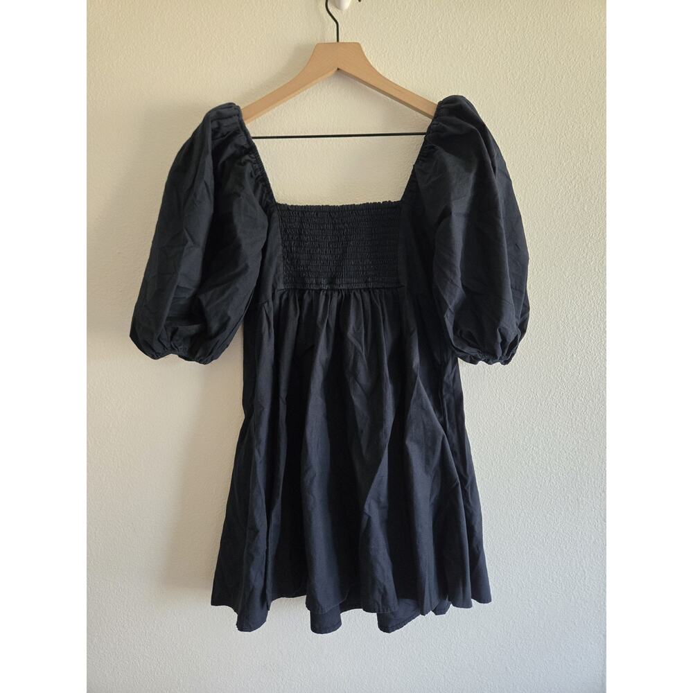 Abercrombie & Fitch Emerson Black Puff Sleeve Mini Dress Cottage Coquette Small - Picture 3 of 7